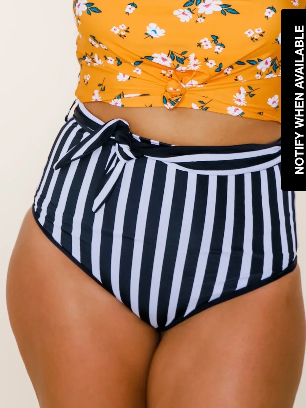 Brand new! Coral Reef- High-Waist Black & White Stripe Swim Bottoms only